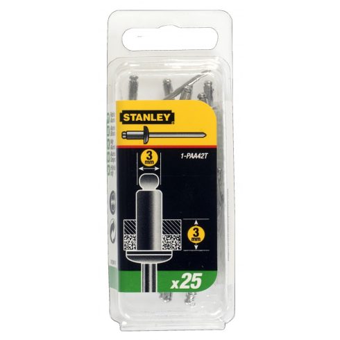 STANLEY Alu szegecs 1/8'x1/8' 25/cs                                                                   1-PAA42T