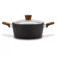   Nava Nature lábas, tapadásmentes, kőbevonattal, üvegfedővel, 24 cm, HSO                               10-144-121