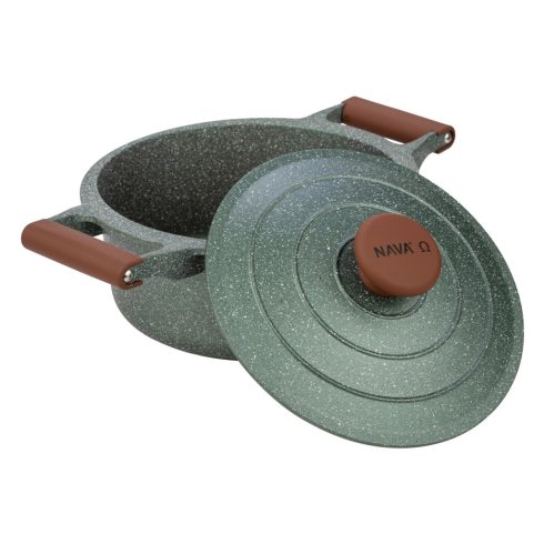 Nava Omega lábas fedővel, tapadásmentes öntött alumínium, kőbevonattal, 28 cm, HSO                    10-255-033
