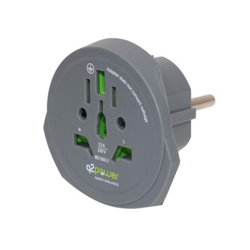 UTAZÓADAPTER WORLD TO EUROPE Q2, HSO                                                                  1.100100-TH