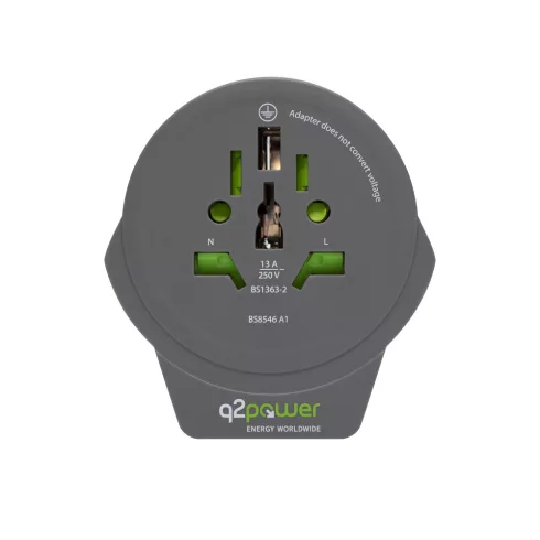 Utazóadapter, World to Europe, USB, HSO                                                               1.100110-TH