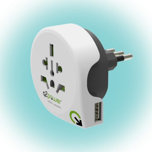 Utazóadapter World to Italy USB Q2, HSO                                                               1.100190