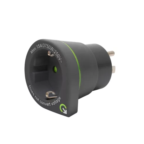 Utazóadapter Europe to USA Q2, max. 15 A, 100 V - 1500 W / 250 V - 3750 W, HSO                        1.200110-TH
