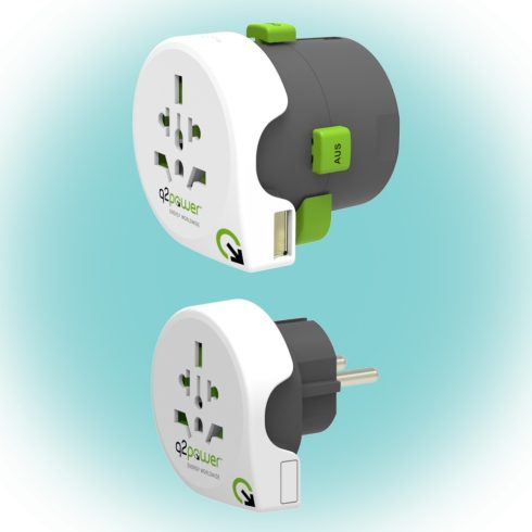 Utazóadapter Qdapter 360 USB, HSO                                                                     2.100130