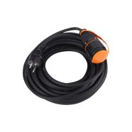   Hosszabbító gumikábel, reteszelhető aljzat, H07RN-F 3G1.5, 25m, 16A max.3680W, fekete, IP44, HSO      53.501.21