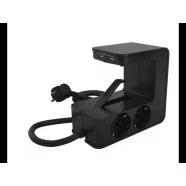  Asztalra rögzíthető elosztó 4x2P+F, 2xUSB-A, fekete, HSO                                              694812