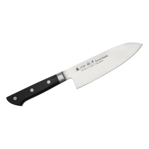 Satake Satoru Santoku japán konyhakés, 17 cm penge hossz, rozsdamentes acél, kemény műanyag markolat  803-632
