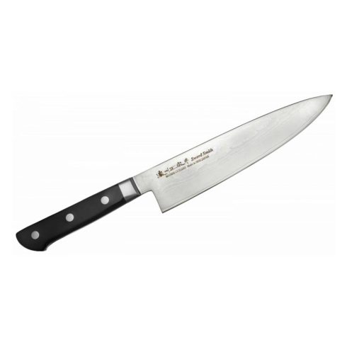 Satake Daichi Gyuto (Séf) japán konyhakés, 20 cm penge hossz, damaszkuszi acél, pakka fa markolat, H  805-544