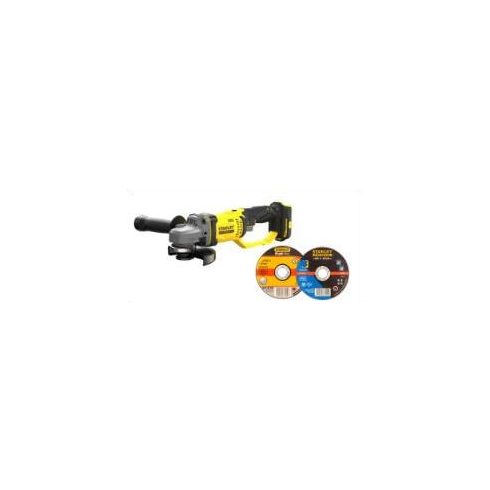 STANLEY FATMAX 18 Volt-os V20 akku nélküli sarokcsiszoló 125 mm + AJÁNDÉK vágókorong+fém vágókorong   A-SFMCG400B-X