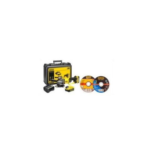 STANLEY FATMAX 18 Volt-os V20 akkumulátoros sarokcsiszoló 125 mm + AJÁNDÉK vágókorong+fém vágókorong  A-SFMCG400M2K