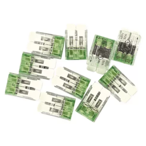 Karos vezetékösszekötő, 2x 0,2-4 mm2, 32 A, 450 V, 10 db/csomag                                       A9101