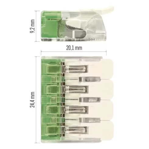 Karos vezetékösszekötő, 4x 0,2-4 mm2, 32 A, 450 V, 10 db/csomag                                       A9103