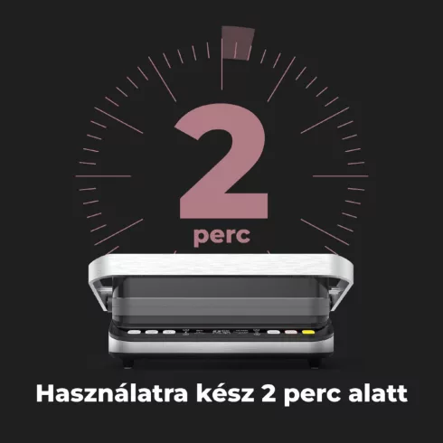 AENO EG5 Kontakt grill, 2000W, 3in1, nyitás: 180-fok, kétoldalú lemezek, 6 program, LED kijelző, HSO  AEG0005