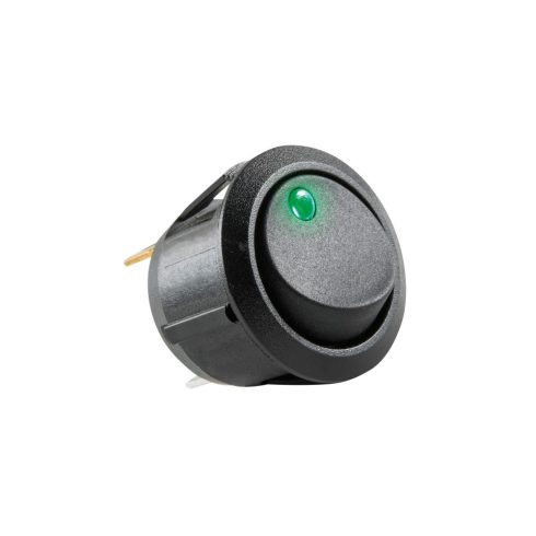 Kapcsoló 12V 1ák zöld LED, HSO                                                                        AK12