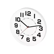   Fali óra, üveg előlap, átmérő 250mm, jól olvasható számlap, 1xAA elem tápellátás, fehér, HSO          AWC250WH