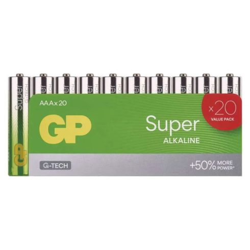 GP elem LR03 AAA mikroceruza, Super Alkáli, 20db/fólia                                                B0110L