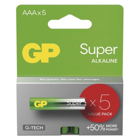 GP elem LR03 AAA mikroceruza, Super Alkáli, 5db/kis papír doboz                                       B01115
