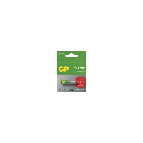 GP elem LR03 AAA mikroceruza, Super Alkáli, 6db/kis papír doboz                                       B0111V