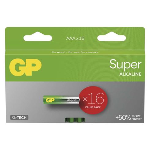GP elem LR03 AAA mikroceruza, Super Alkáli, 16db/kis papír doboz                                      B0112H