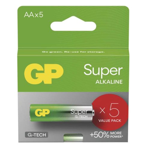 GP elem LR6 AA ceruza, Super Alkáli, 5db/kis papír doboz                                              B01215