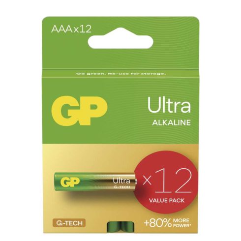 GP elem LR03 AAA mikroceruza, Ultra Alkáli, 12db/kis papír doboz                                      B0212F