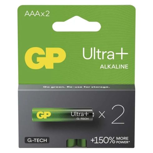 GP elem LR03 AAA mikroceruza, Ultra Plus Alkáli, 2db/kis papír doboz                                  B03112