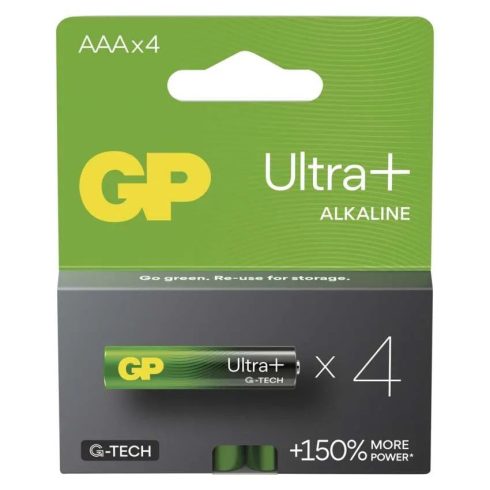 GP elem LR03 AAA mikroceruza, Ultra Plus Alkáli, 4db/kis papír doboz                                  B03114