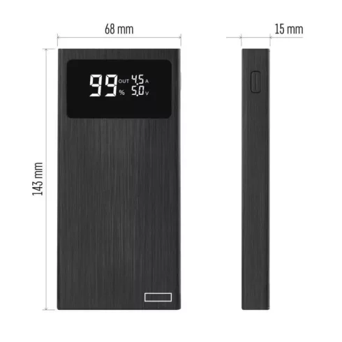 Powerbank BetaQ 10, 10 000 mAh, 22,5 W, fekete                                                        B0531B