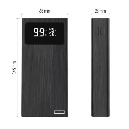 Powerbank BetaQ 20, 20 000 mAh, 22,5 W, fekete                                                        B0532B