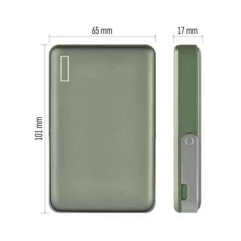 Powerbank WI 1031, 10000mAh Li-Po 3,87V, PD 20W, 1xUSB-C, zöld                                        B0552AG