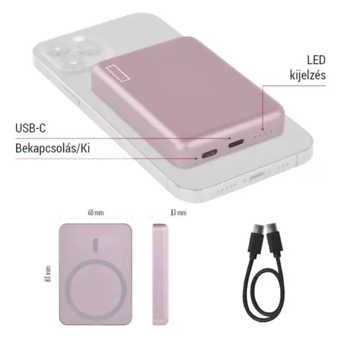 Powerbank WI 522, 5000mAh, 20W+Wireless, lazac                                                        B0555S