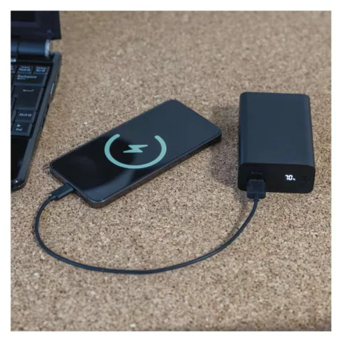 Powerbank NTBF20, Li-Po 20000 mAh, 65 W PD (gyorstöltés), 1xUSB-C 1xUSB-A, fekete                     B0560B
