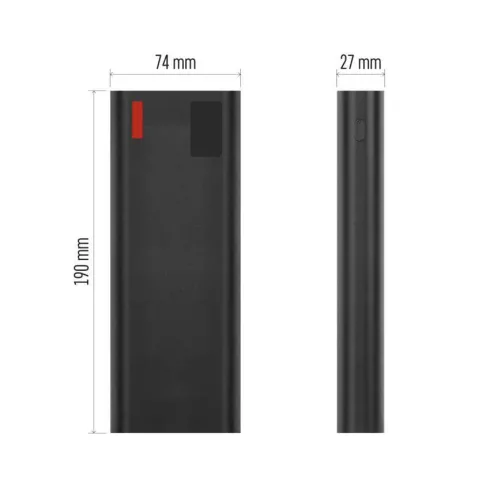 Powerbank NTBF30, Li-Ion 27000 mAh, 100 W PD (gyorstöltés), 1xUSB-C 1xUSB-A, fekete                   B0561B