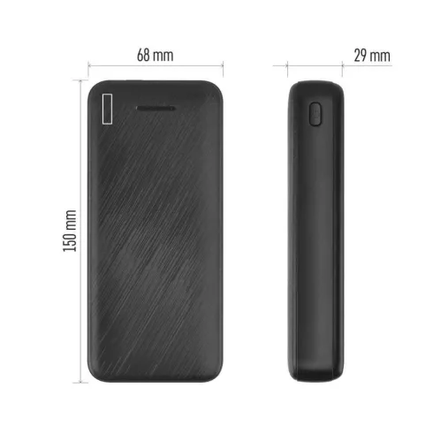 Powerbank AlphaQ3, 20 000 mAh Li-Po 3,7 V, 22,5 W, PD 20 W, fekete                                    B0572B
