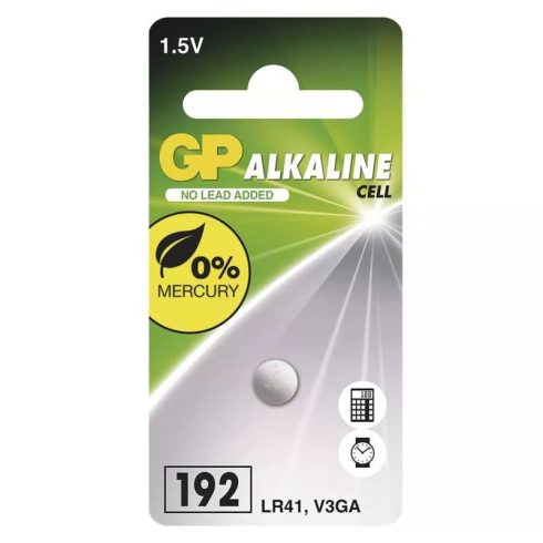 GP gombelem 192 LR41, Alkaline, 1db/bliszter                                                          B13921