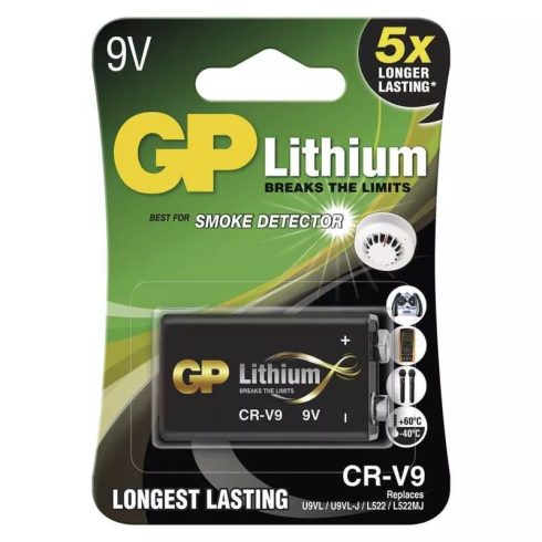 GP elem CR-V9, Lithium, 1db/bliszter                                                                  B1509