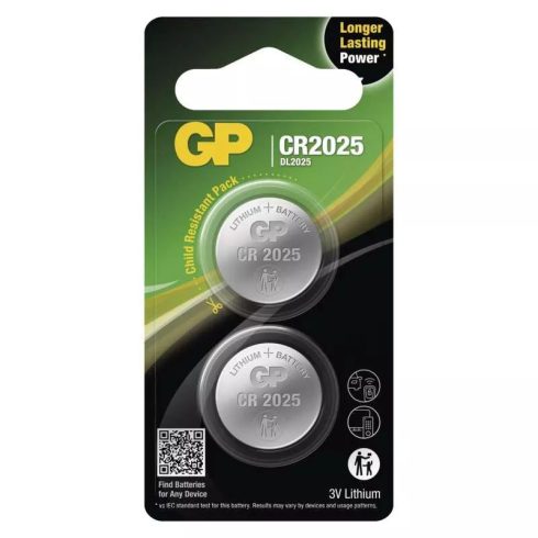 GP gombelem CR2025, Lithium, 2 db/bliszter                                                            B15253