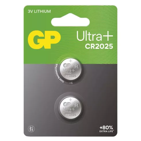 GP gombelem CR2025, Ultra plus Lítium, 2db/bliszter                                                   B15253UP