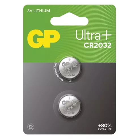 GP gombelem CR2032, Ultra plus Lítium, 2db/bliszter                                                   B15323UP
