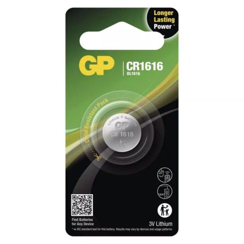 GP gombelem CR1616, Lithium, 1db/bliszter                                                             B15601