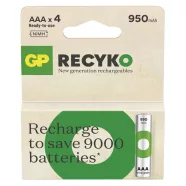   GP elem NiMH HR03 AAA mikroceruza, 950mAh, ReCyko, 4db                                                B25114
