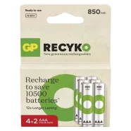   GP elem NiMH HR03 AAA mikroceruza, 850mAh, ReCyko, 6db                                                B25186