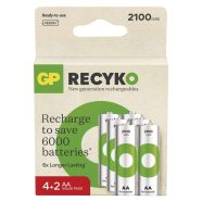   GP elem NiMH HR6 AA ceruza, 2100mAh, ReCyko, 6db                                                   B25216