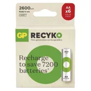   GP elem NiMH HR6 AA ceruza, 2600mAh, ReCyko, 6db                                                      B2527V