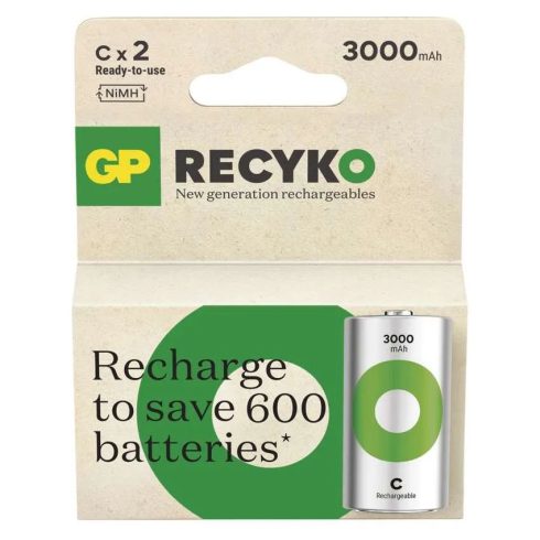 GP elem NiMH HR14 C bébi, 3000mAh, ReCyko, 2db                                                        B2533