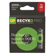   GP elem NiMH HR6 AA ceruza, 2000mAh, ReCyko Pro, 6db                                                  B2620V
