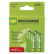   GP elem NiMH HR6 AA ceruza, 2100mAh, Recharge, 6db                                                    B27216