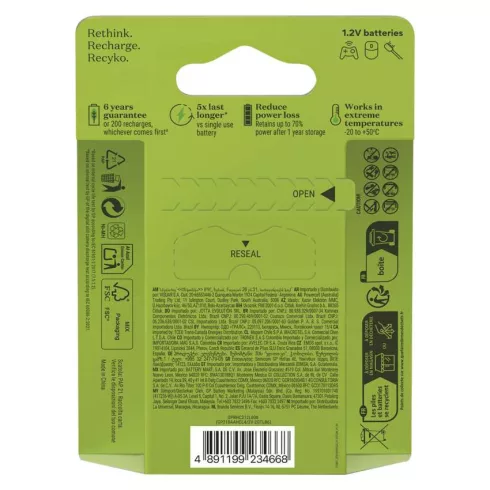 GP elem NiMH HR6 AA ceruza, 2100mAh, Recharge, 6db                                                    B27216