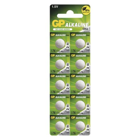 GP gombelem A76F LR44, Alkaline, 10db/bliszter                                                        B3176G