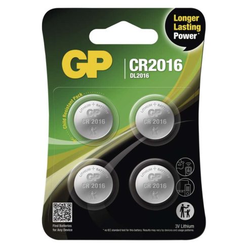 GP gombelem CR2016, Lithium, 4db/bliszter                                                             B32164